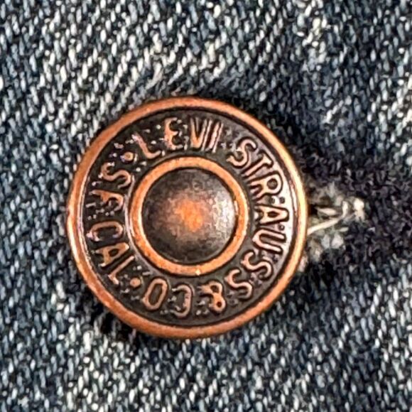 Levi's Jean Jacket Mens L Blue Stone Washed Denim Trucker Western Cowboy Y2K - Picture 6 of 12